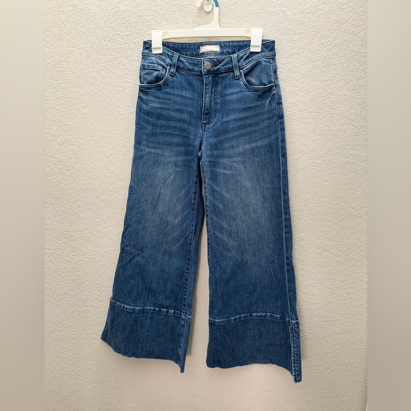 KUT from the Kloth Women's Goldie Mid Rise Super Flare-Wide Hem Size 0 - Picture 4 of 9